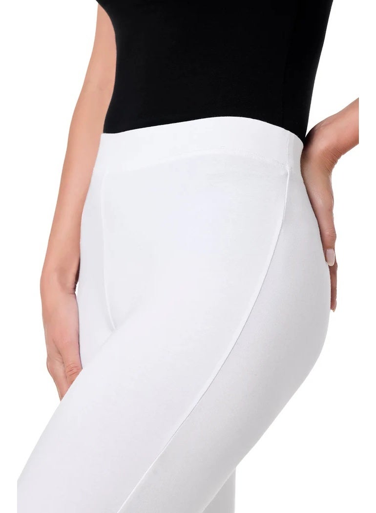 Perfectory Women's Cotton Legging, Comfortable Everyday Wardrobe Essential- White - Image 4